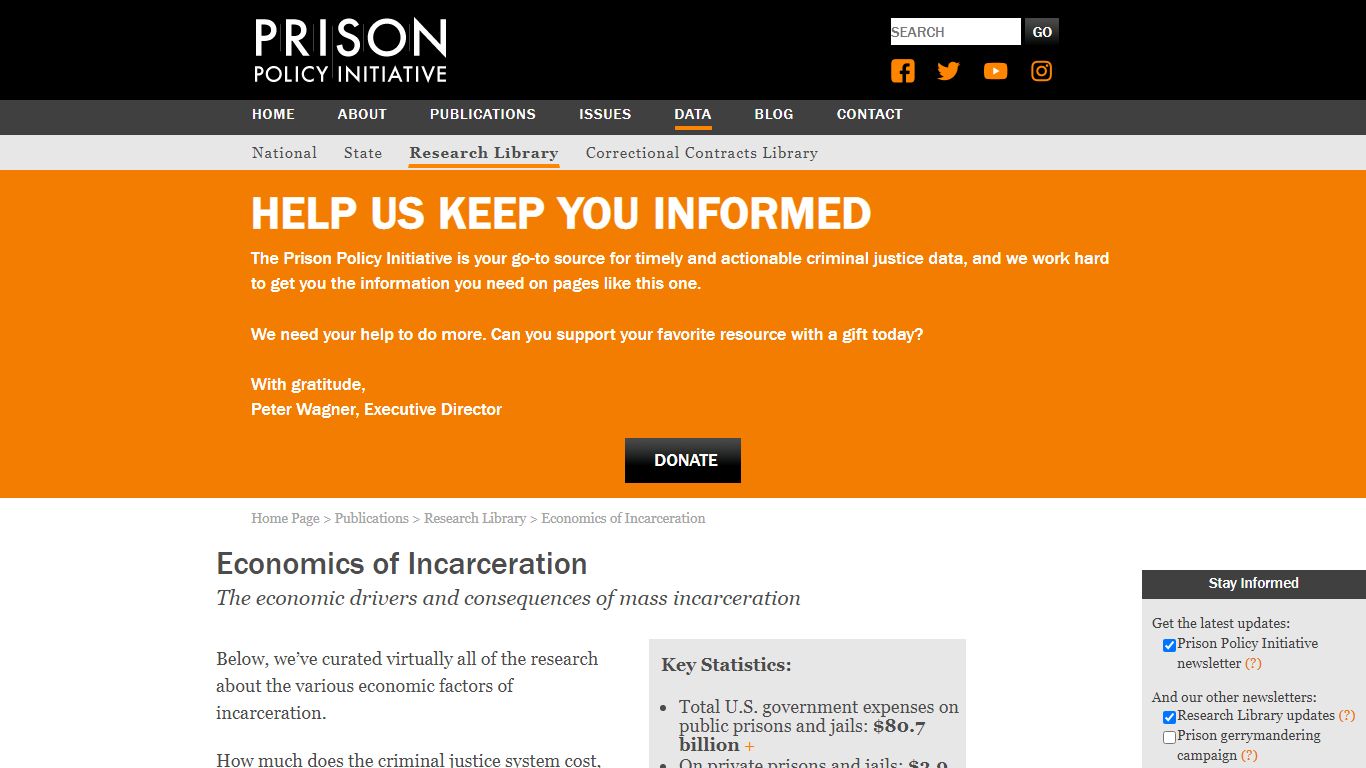Economics of Incarceration | Prison Policy Initiative