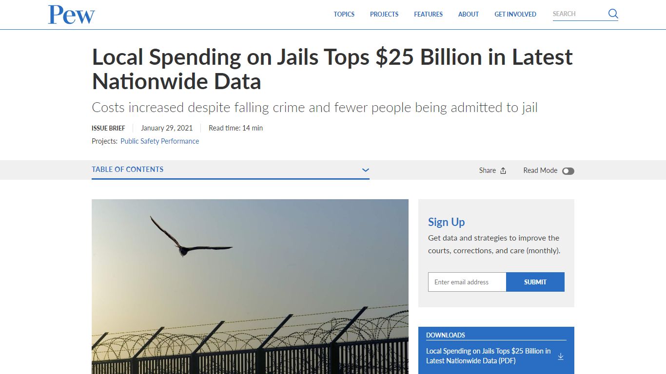 Local Spending on Jails Tops $25 Billion in Latest Nationwide Data