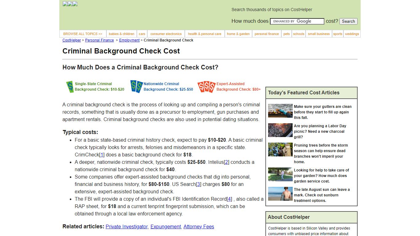 Criminal Background Check Cost - CostHelper